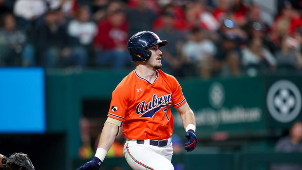 Auburn baseball's Cole Foster in the win against Texas Tech.
